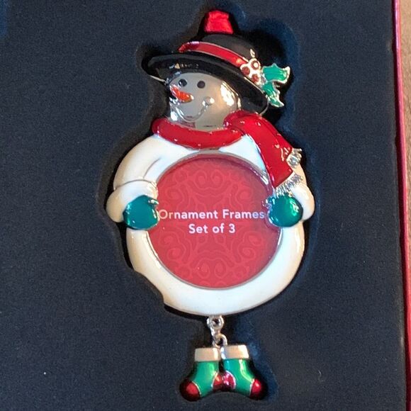 St. Nicholas Square Set of 3 Ornament Frames, Christmas Tree, Santa and Snowman - Picture 4 of 7